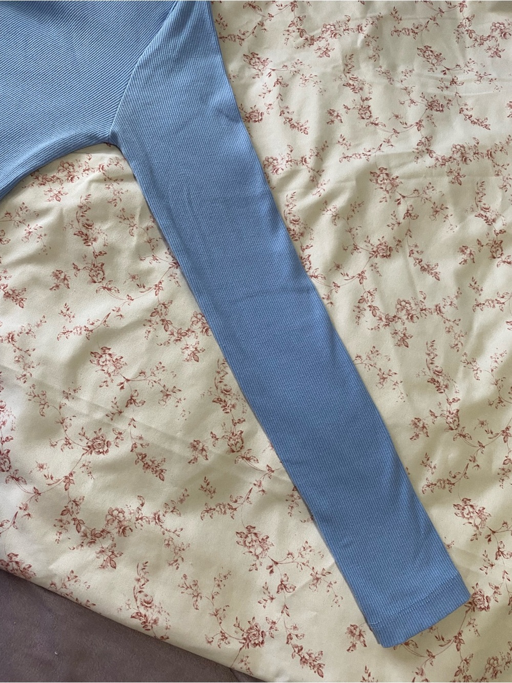 Ardene Light Blue Ribbed Long Sleeve Tee - Picture 5 of 5